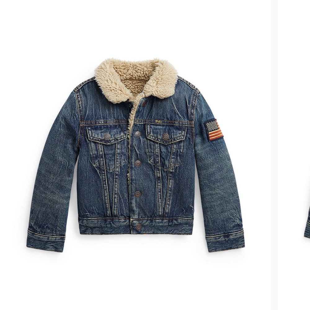 Polo Ralph Lauren Blue Denim Jacket with Sherpa Lining